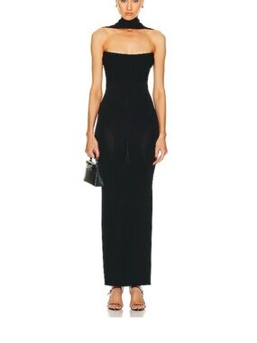 TOTEME Slip-Through Knit Maxi Dress Black Size S $580